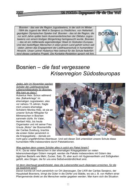 Kontakte 2007 (PDF) - LFS – Liebfrauenschule Geldern