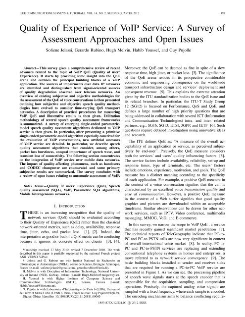 Analysis of QoS VoIP applications on mobile devices based on PESQ MOS score