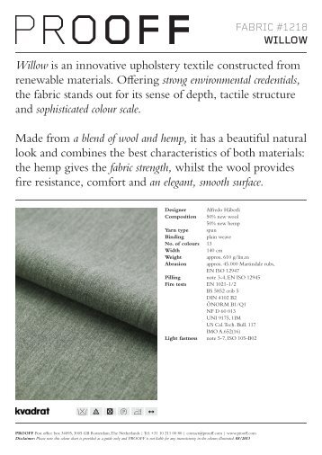 Kvadrat Willow upholstery - Prooff