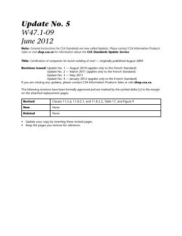 Update No. 5 W47.1-09 June 2012 - CWB Group