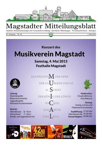 M U S I C A L M U S I C A L Musikverein Magstadt - Magstadter ...