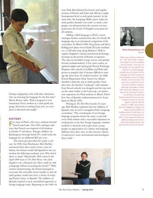 Spring Bulletin 2012 - The Park School