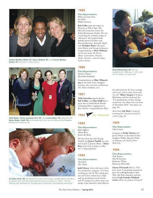 Spring Bulletin 2012 - The Park School