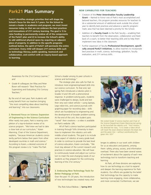 Spring Bulletin 2012 - The Park School