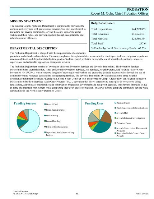 Fiscal Year 2011-2012 Adopted Budget - County of Sonoma