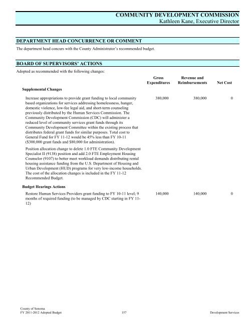 Fiscal Year 2011-2012 Adopted Budget - County of Sonoma