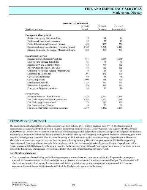 Fiscal Year 2011-2012 Adopted Budget - County of Sonoma