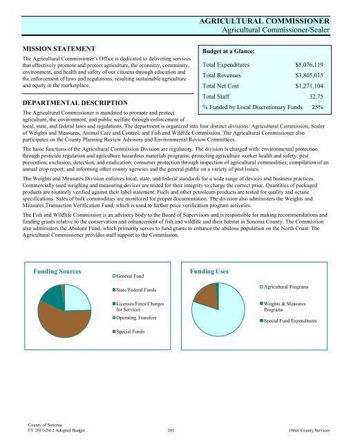 Fiscal Year 2011-2012 Adopted Budget - County of Sonoma