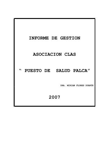 informe de gestion - Direccion Regional de Salud Tacna