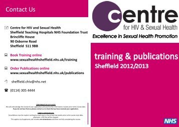 Training & Publications Sheffield Leaflet 2012.pub - Centre for HIV ...