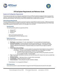 OTCnet System Requirements And Reference Guide - Financial ...