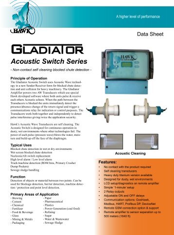 Gladiator Acoustic Switch Datasheet Rev 1.12, Apr 2011.pdf - Hawk ...