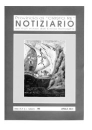 Notiziario - Provincia di Cristo Re dei Frati Minori dell'Emilia Romagna