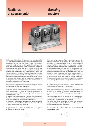 Reattanze di sbarramento Blocking reactors