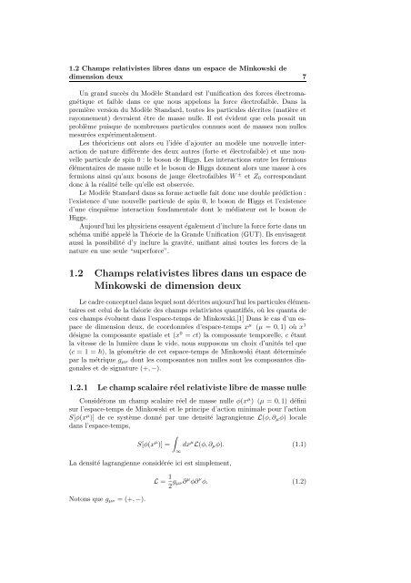 ThÃ©ories de jauge abÃ©liennes scalaire et spinorielle `a 1+1 ...