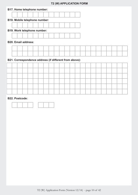 Tier 2 (W) application form - UK Border Agency - the Home Office