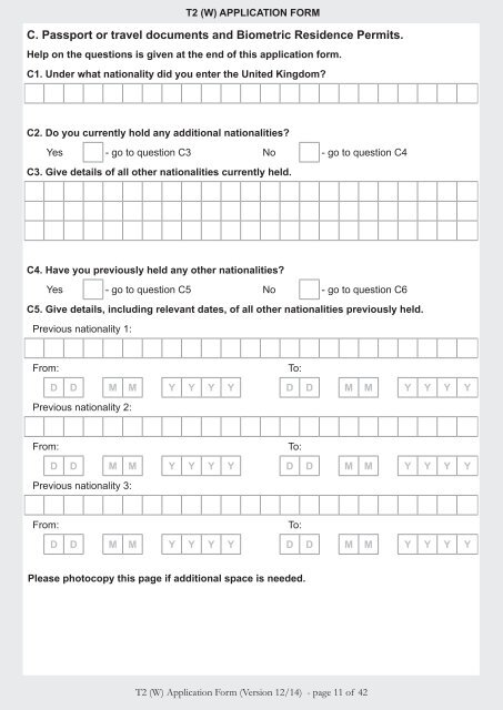 Tier 2 (W) application form - UK Border Agency - the Home Office