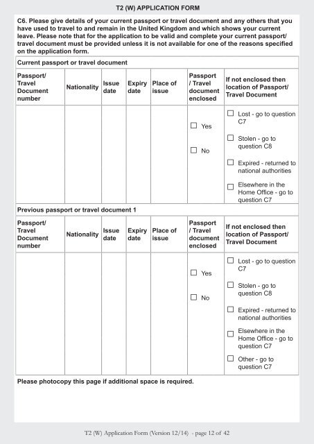 Tier 2 (W) application form - UK Border Agency - the Home Office