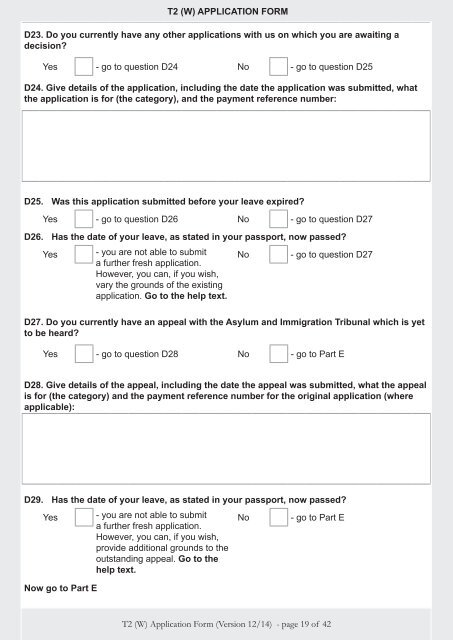 Tier 2 (W) application form - UK Border Agency - the Home Office