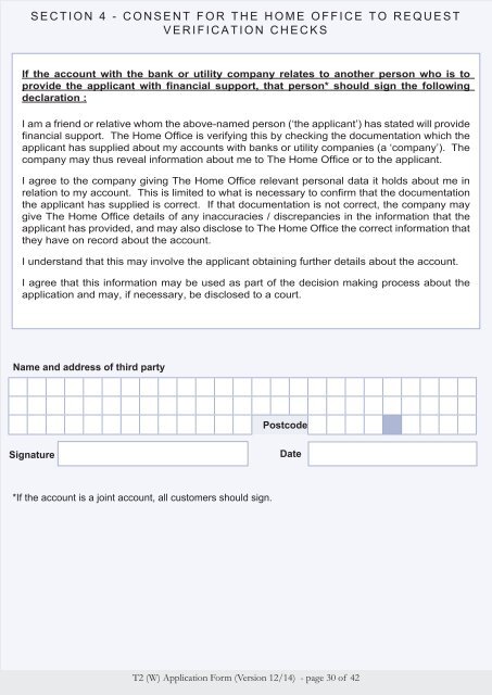 Tier 2 (W) application form - UK Border Agency - the Home Office