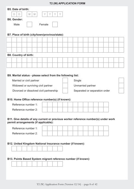 Tier 2 (W) application form - UK Border Agency - the Home Office