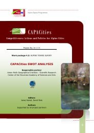 CAPACities SWOT Analysis - Alpine Space Programme