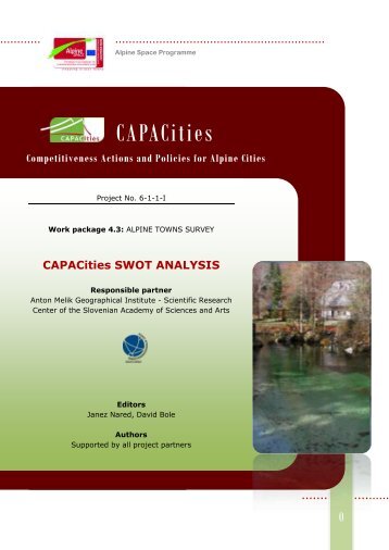 CAPACities SWOT Analysis - Alpine Space Programme