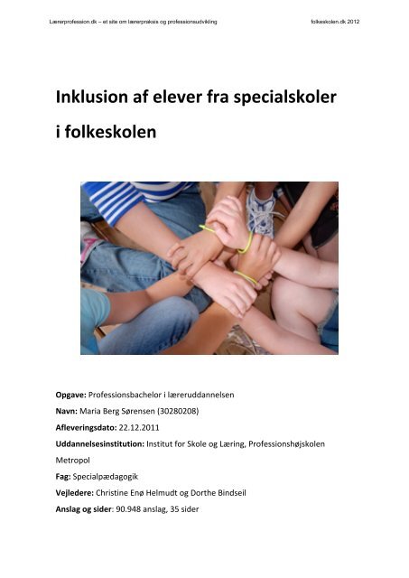 Inklusion af elever fra specialskoler i folkeskolen