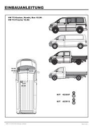 Einbauanleitung AC | Elektrosatz fÃ¼r VW T5 Pritsche ... - Bertelshofer