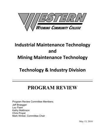 Industrial Maintenance/Mining Maintenance - Western Wyoming ...