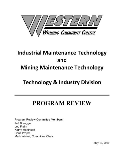 Industrial Maintenance/Mining Maintenance - Western Wyoming ...