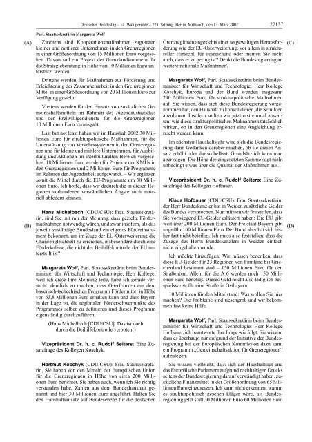 Stenographischer Bericht 223. Sitzung - Deutscher Bundestag