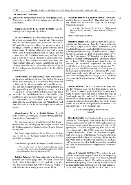 Stenographischer Bericht 223. Sitzung - Deutscher Bundestag