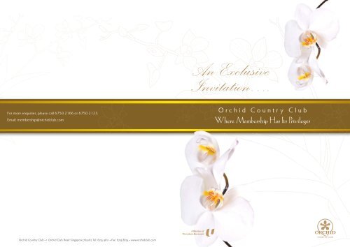 An Exclusive Invitationa Orchid Country Club