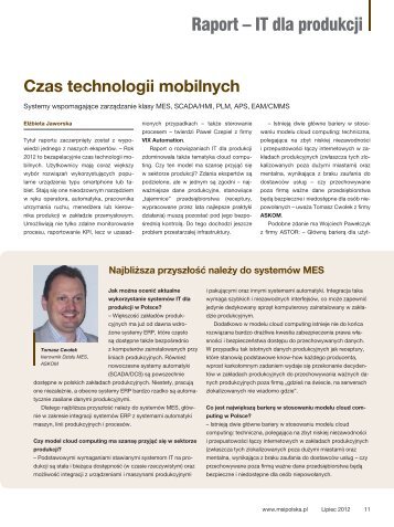 IT dla produkcji 2012 - Czas technologii mobilnych w ... - MSI Polska