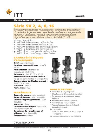 Pompe Lowara multicellulaire SV