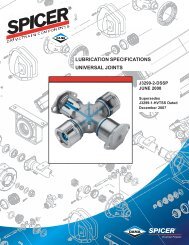 LUBRICATION SPECIFICATIONS UNIVERSAL JOINTS