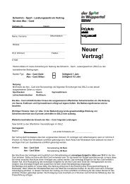 Schwimm -Sport -Leistungszentrum Vertrag für ... - Stadt Wuppertal