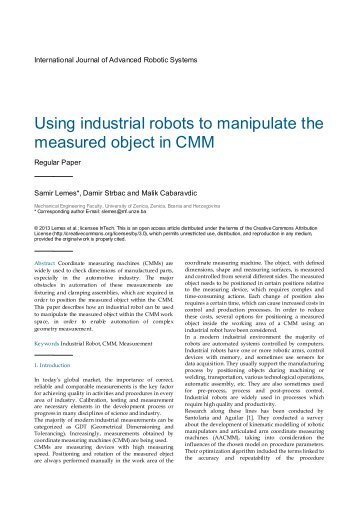 Using industrial robots to manipulate the measured object in CMM