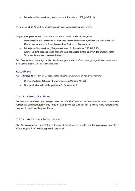 Planungsbericht - Gemeinde Herznach