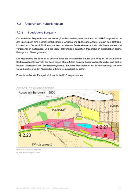 Planungsbericht - Gemeinde Herznach