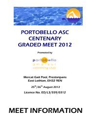 MEET INFORMATION - Portobello Amateur Swimming Club