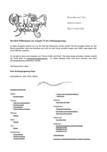 Ausgabe 53 vom 21.05.2012 - Schlangengesang