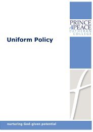 Uniform Policy - Prince of Peace Lutheran College