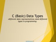 C Programming ppt slides, PDF on data types - Tenouk C & C++