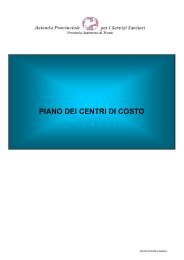 piano dei centri di costo - Azienda Provinciale per i Servizi Sanitari