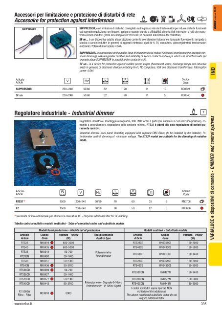 Regolatore industriale - Industrial dimmer - Relco