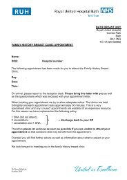 appointment letter - Royal United Hospital Bath NHS Trust
