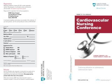 Cardiovascular Nursing Conference - North Shore Medical Center