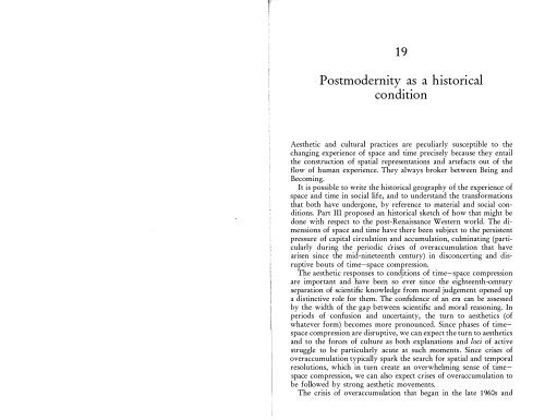 The Condition of Postmodernity 13 - autonomous learning